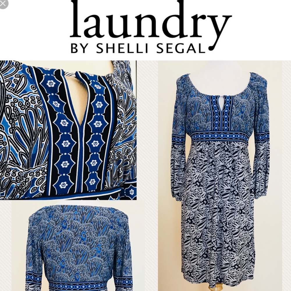 Laundry by Shelli Segal Blue Print Dress